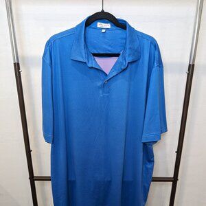 Peter Millar Crown Sport Hales Performance Jersey Polo 2XL Blue Purple Pattern
